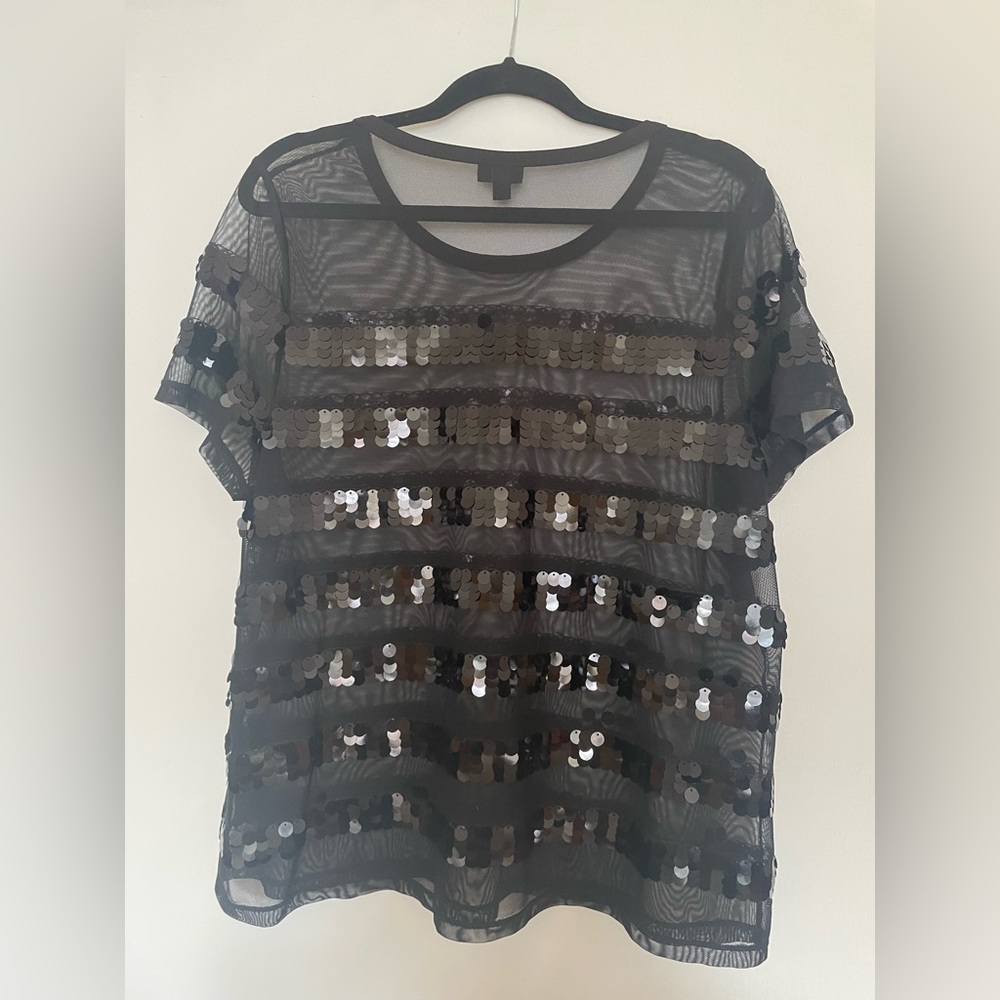 Torrid sequin/sheer shirt